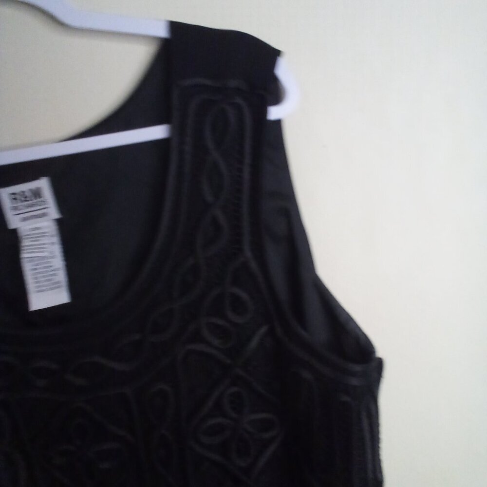 R & M Richards Blouse Women 22W 22 Sleeveless Lace Lined Feminine Goth Black - Picture 4 of 15